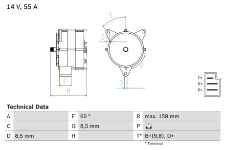 Генератор BOSCH 0986031020