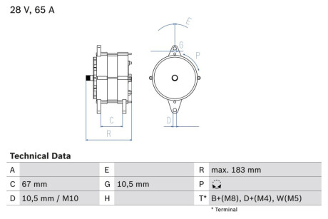 Генератор BOSCH 0986039490