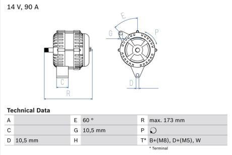 Генератор BOSCH 0986046000