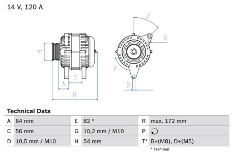 Генератор BOSCH 0 986 046 140