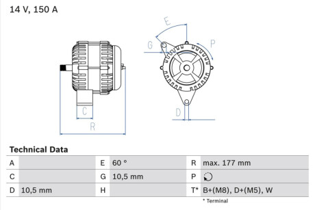 Генератор BOSCH 0986047210