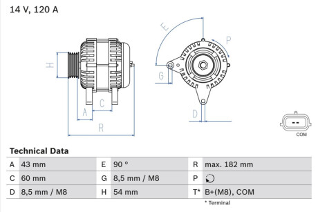 Генератор BOSCH 0986047340