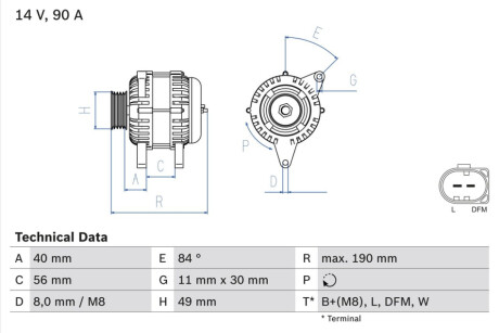 Генератор BOSCH 0 986 049 640