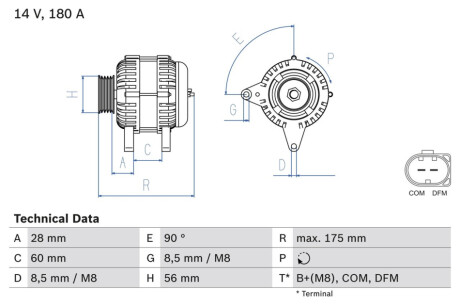 Генератор BOSCH 0986080090