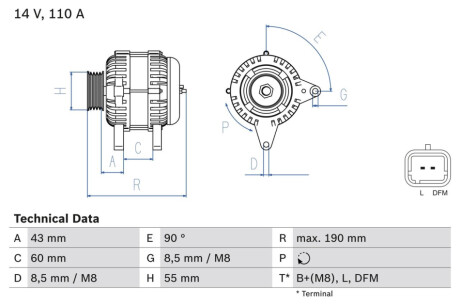 Генератори BOSCH 0986080140