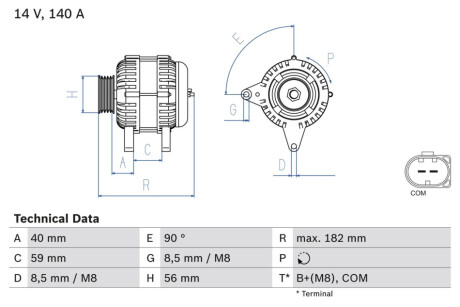 Генератор BOSCH 0986081180