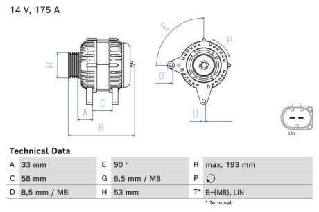 ГЕНЕРАТОР РЕГ. BOSCH 0986081850