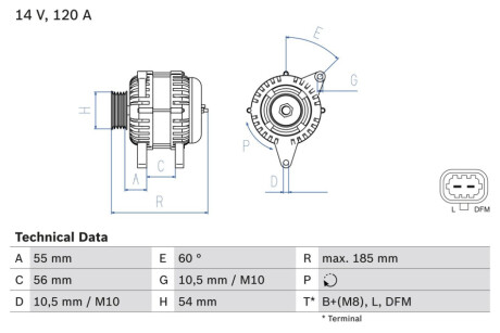 Генератор BOSCH 0986082380