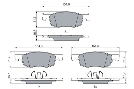 Колодки гальмівні дискові TOYOTA Yaris "F \'\'20>> BOSCH 0986460018