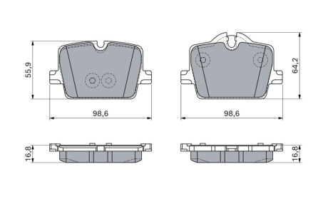 ДИСКОВІ КОЛОДКИ BOSCH 0 986 460 056 (фото 1)