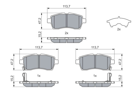 Колодки гальмівні дискові SUZUKI Ignis \'\'F \'\'16>> BOSCH 0986460075