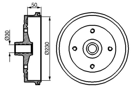 Тормозной барабан BOSCH 0986477030