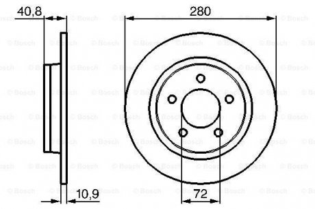 Тормозной диск - (C25Y26251C / C25Y26251B / C25Y26251A) BOSCH 0986479181 (фото 1)