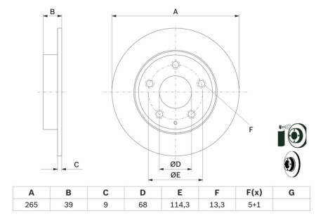 ГАЛЬМІВНИЙ ДИСК. MAZDA T. 3/CX-3/CX-30 1.5-2.2 D 13- BOSCH 0986479E54