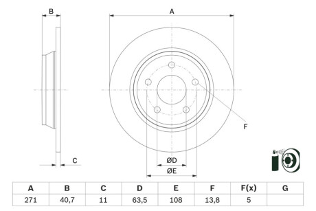 TARCZA HAMULC. FORD FOCUS IV 18- TYЈ (OE-2196429) BOSCH 0986479F78