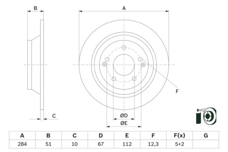 TARCZA HAM. SSANGYONG T. TIVOLI/XLV 1,2-1,6 15- BOSCH 0986479H11