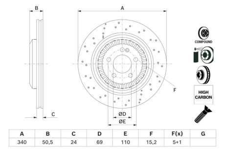 Тормозной диск BOSCH 0 986 479 H40