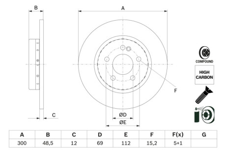 Brake Disc BOSCH 0986479H49