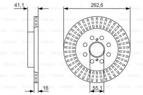 Гальмівний диск вентильований LEXUS RX III 263 мм BOSCH 0986479V35 (фото 1)