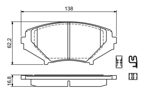 Комплект тормозных колодок, дисковый тормоз BOSCH 0 986 494 220