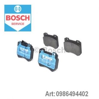 Комплект тормозных колодок, дисковый тормоз BOSCH 0986494402 (фото 1)