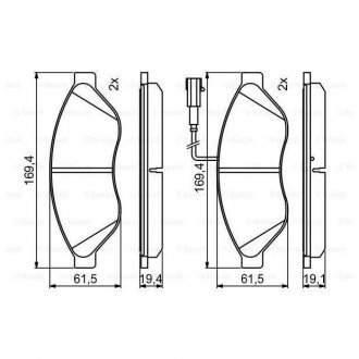 Тормозные колодки - (425462 / 425461 / 425358) BOSCH 0986494798