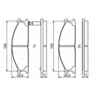 Колодки гальмівні дискові (комплект 4 шт) BOSCH 0986494848