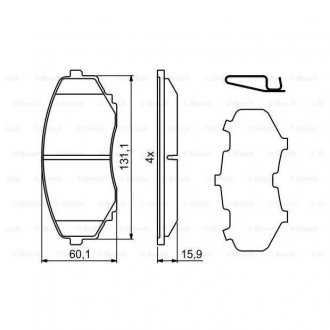 Гальмівні колодки, дискові BOSCH 0986494855