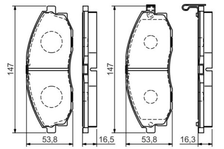 Тормозные колодки - (581014FA00 / 581014AA31 / MDB1903) BOSCH 0986495065 (фото 1)