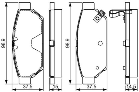 MITSUBISHI Тормозные колодки задн.Carisma 95- BOSCH 0986495326 (фото 1)