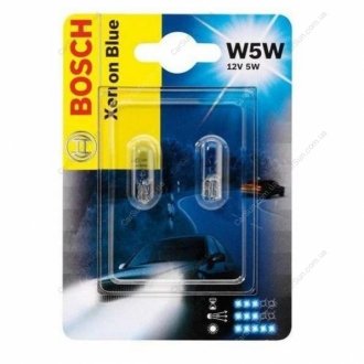 Лампа розжарювання W5W 12V 5W Xenon Blue (вир-во) BOSCH 1987301033