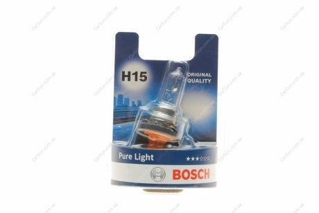 Лампа розжарювання H15 55/15W 12V PGJ23T-1 Pure Light BL (вир-во) BOSCH 1987301099