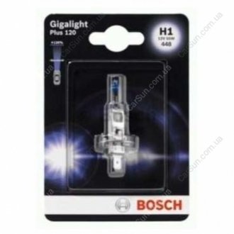 Лампа накалу H1 12V 55W GigaLight +120 (blister 1шт) (вир-во) BOSCH 1987301108 (фото 1)