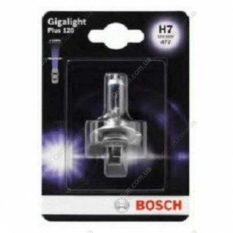 Лампа накаливания H7 12V 55W PX26d GigaLight, 120 (blister 1шт) - (N10320102AKT / N10320101 / 93BZ13466A) BOSCH 1987301110