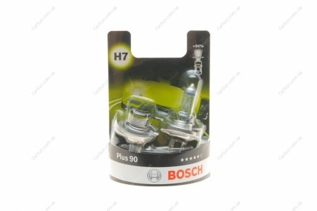 Лампа розжарювання H7 12V 55W PX26d plus 90 (компл.) BOSCH 1987301423