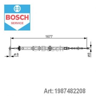 Трос стояночного тормоза BOSCH 1987482208 (фото 1)