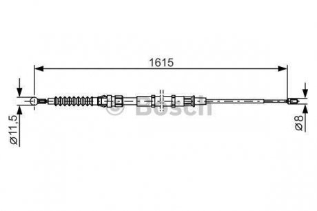 Трос ручного гальма Skoda Superb II Vw Caddy III 1.4-3.6 03.08-05.15 BOSCH 1987482328 (фото 1)