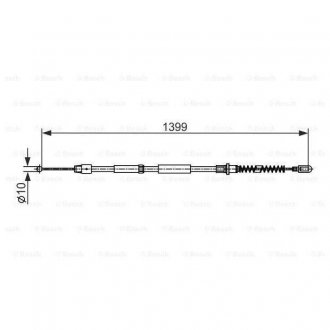 Трос ручного гальма - (2E0609702B / 2E0609701T / 2E0609701AR) BOSCH 1987482539