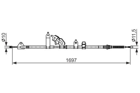 ГАЛЬМІВНИЙ ТРОС. RUCZ. TOYOTA T. VERSO S 1.33/1.4 D-4D 10-15 LE BOSCH 1987482565