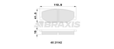 Гальмівні колодки комплект Braxis AA0121