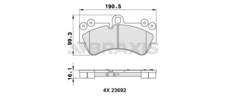 Гальмівні колодки комплект Braxis AA0266