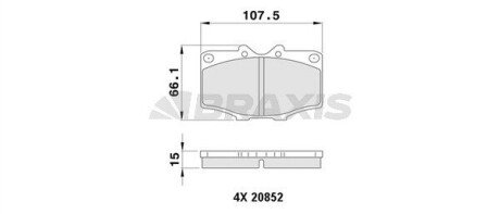 Гальмівні колодки комплект Braxis AA0377