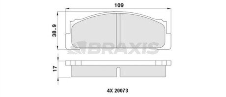 Гальмівні колодки комплект Braxis AA0401