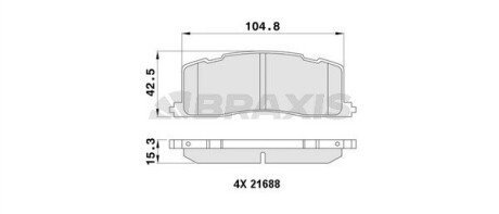 Гальмівні колодки комплект Braxis AA0405