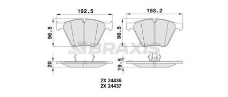 Гальмівні колодки комплект Braxis AA0415 (фото 1)