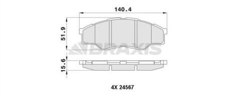 Гальмівні колодки (набір) Braxis AA0436