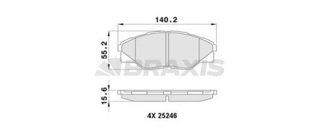 Гальмівні колодки комплект Braxis AA0457