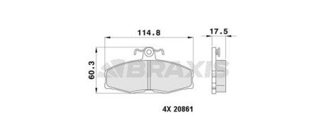 Гальмівні колодки комплект Braxis AA0460