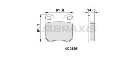 Гальмівні колодки комплект Braxis AA0468