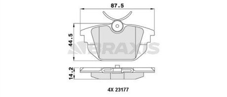 Гальмівні колодки комплект Braxis AA0478